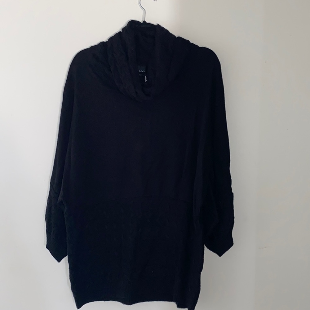 Tribal black cowl neck sweater. Large. 60% cotton 40% acrylic. Hand wash only